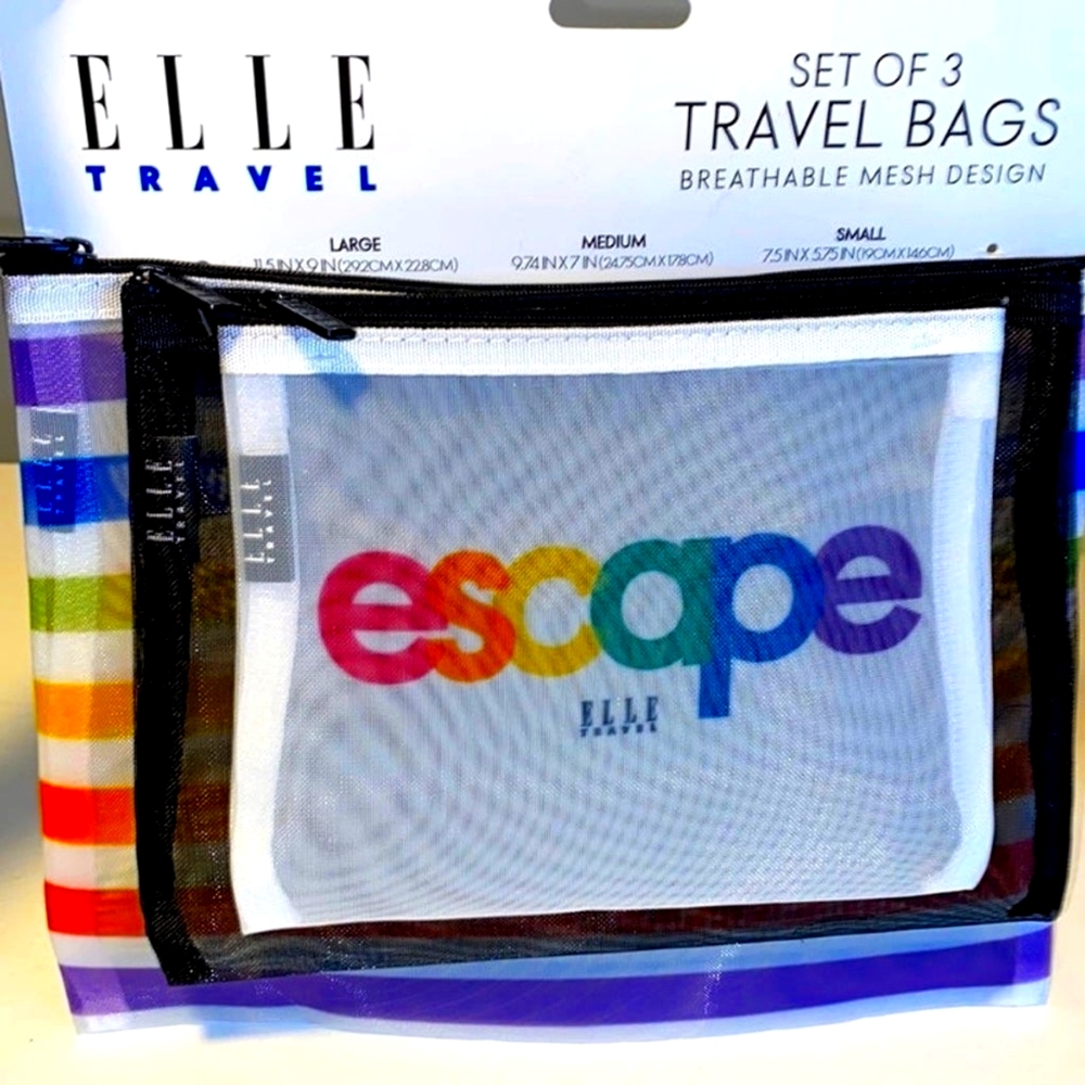 ELLE 3pc Mesh Travel Bags Set